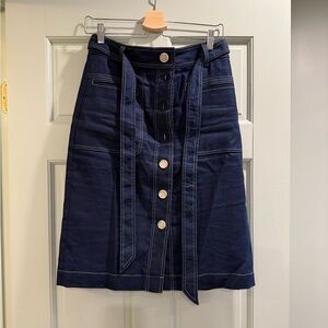 Jcrew Navy Button-Front Women's Skirt